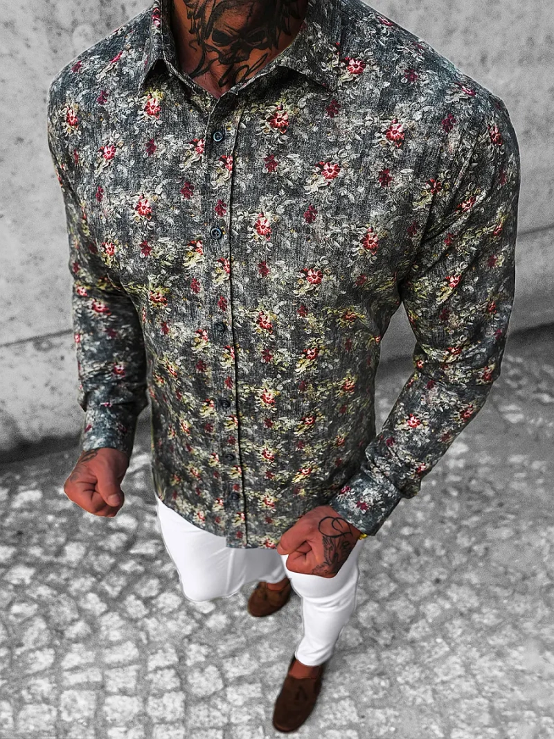 Чоловіча сорочка кольорова OZONEE O/2122Z