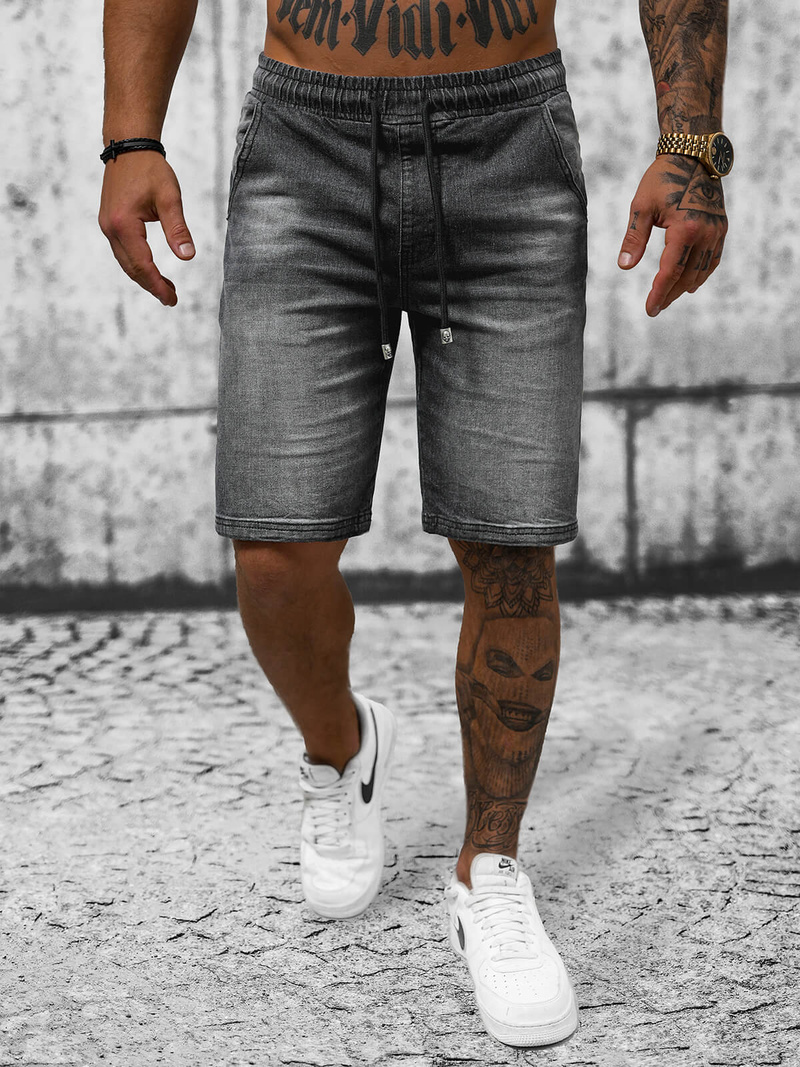 Шорти джинові чоловічі чорнi OZONEE NB/MP0276N