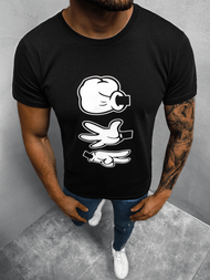 T-Shirt męski z nadrukiem czarny OZONEE O/1191