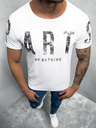 T-Shirt męski z nadrukiem biały OZONEE O/1180Z