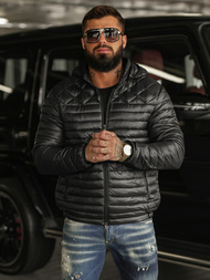 Kurtka męska pikowana czarna OZONEE JS/16M9328/392BZ