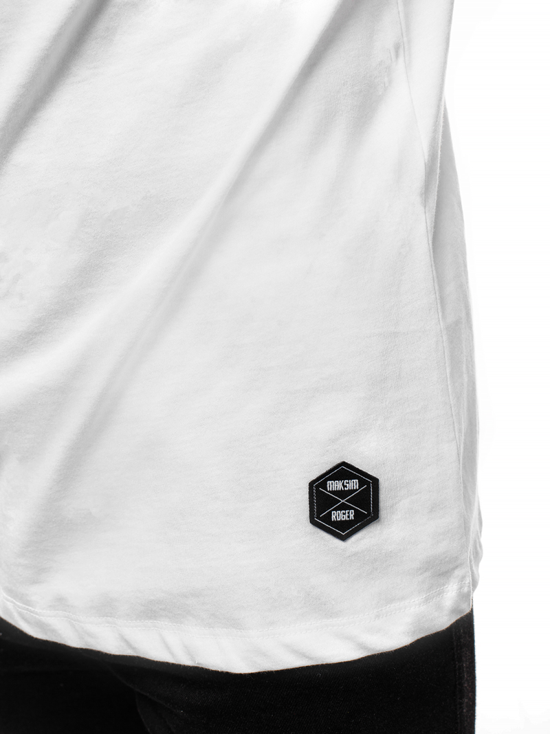 T-Shirt męski biały OZONEE MR/19109Z