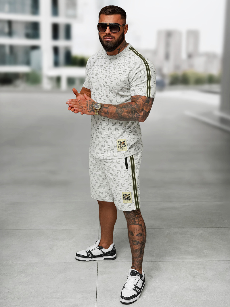 Чоловічий короткий спортивний костюм Яскраво-ciрий OZONEE O/QQ1608AB