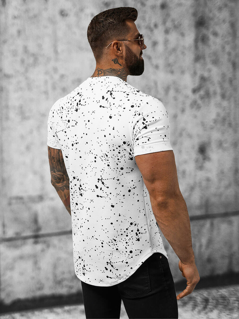 T-shirt męski biały OZONEE O/P1113