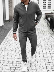 Чоловічий комплект - піджак та штани чінос Графітовий OZONEE DJ/5550