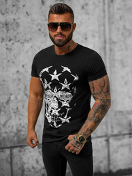 T-shirt męski czarny OZONEE O/T121/3Z