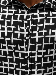 Сорочка Чоловіча Чорно-Бiла OZONEE E/9000/2Z