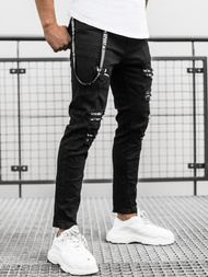 Spodnie jeansowe męskie czarne OZONEE O/TF061Z