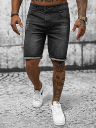 Spodenki męskie jeansowe czarne OZONEE NB/MP0264N