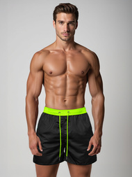 Spodenki kąpielowe męskie czarno/żółte OZONEE JS/17K561/5Z