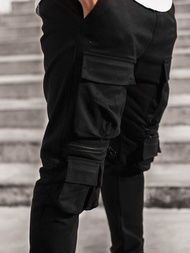 Spodnie męskie chino joggery czarne OZONEE G/2787