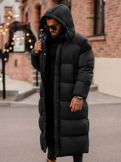 Kurtka zimowa męska długa czarna OZONEE O/M3202Z