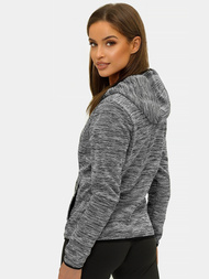 Bluza damska rozpinana z kapturem szara OZONEE JS/HD111/3