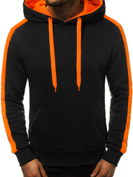 Толстовка з капюшоном чоловіча Чорно-помаранчева OZONEE JS/2012