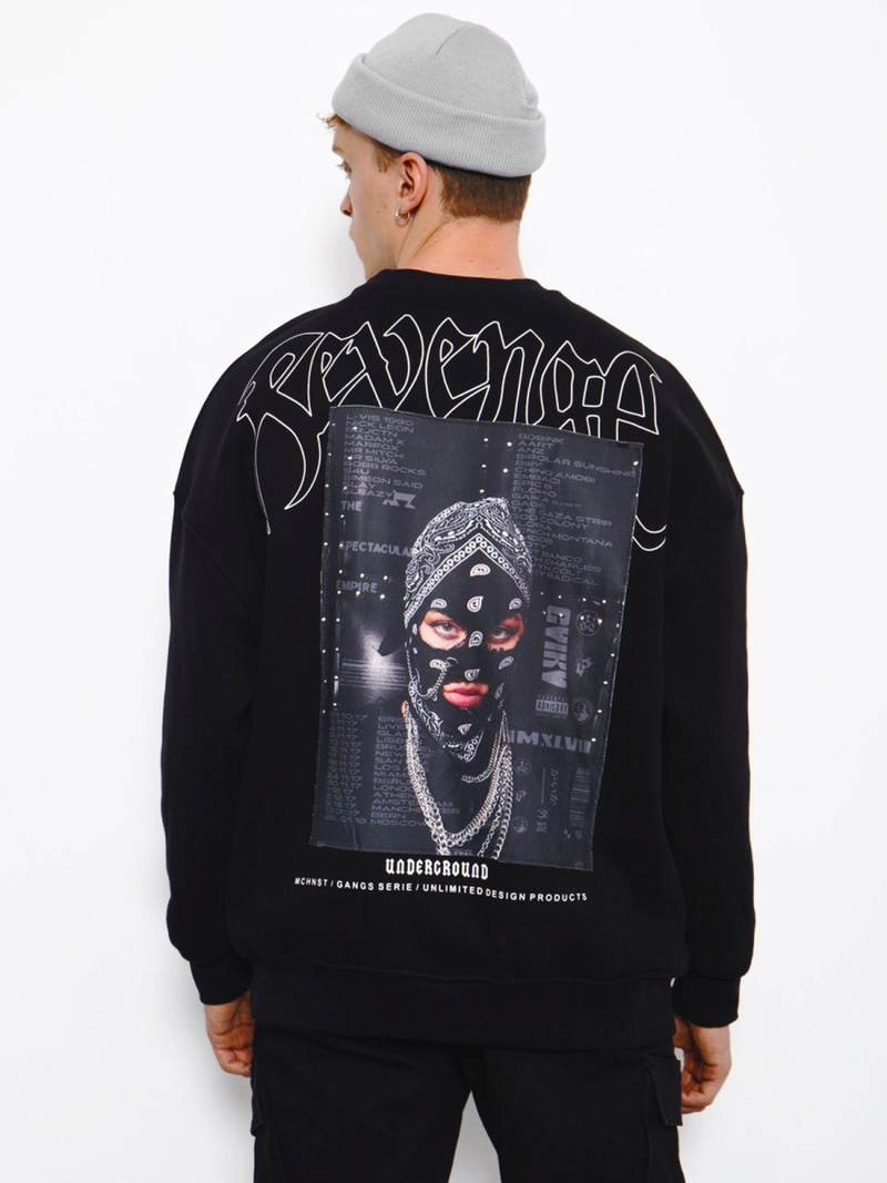 Bluza męska oversize czarna OZONEE MACH/M3288