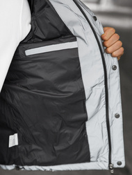 Kurtka męska zimowa srebrna OZONEE JB/JP1167Z