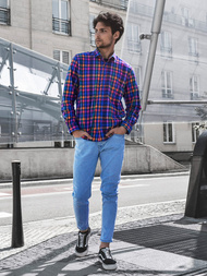 Spodnie jeansowe męskie niebieskie OZONEE O/4679