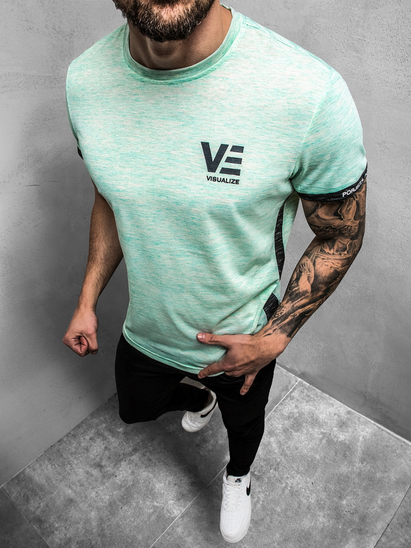 Футболка чоловіча м'ятна OZONEE JS/SS11123Z