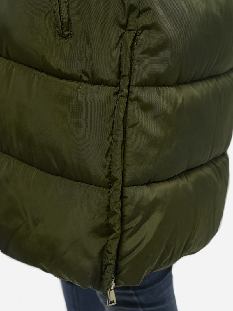 Стьобаний жіночий жилет Зелена OZONEE O/81276