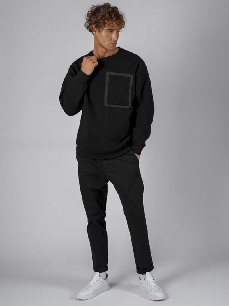 Толстовка чорна OZONEE O/SWE23004Z