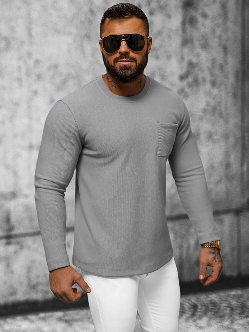 Толстовка чоловіча сірий OZONEE O/TB2232