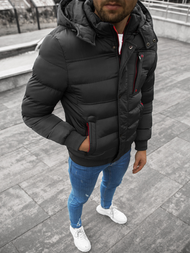 Kurtka zimowa męska pikowana czarna OZONEE JB/JP1185Z