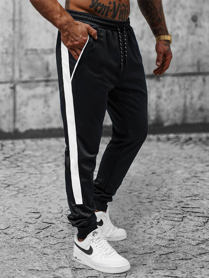 Spodnie dresowe męskie czarne OZONEE JS/8K162