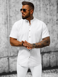 Koszula męska z krótkim rękawem biała OZONEE O/V49