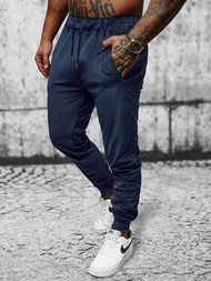 Spodnie dresowe męskie welurowe granatowe OZONEE JS/8K1172/25