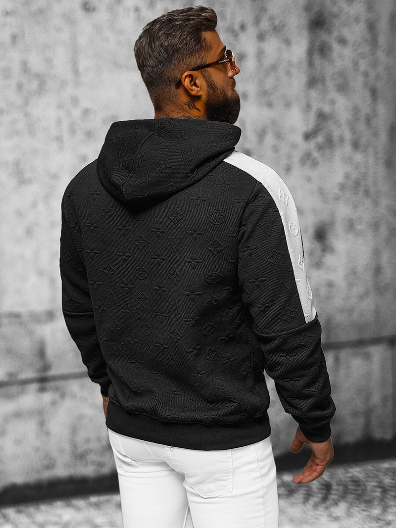 Bluza z kapturem męska czarna OZONEE JS/3B572