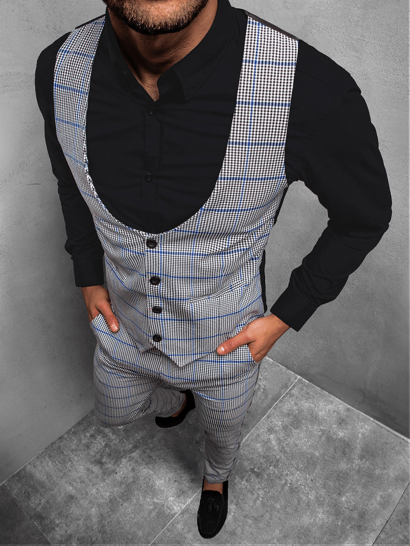 Чоловічий комплект - жилетка та штани чінос Сiро-Синiй OZONEE DJ/5598