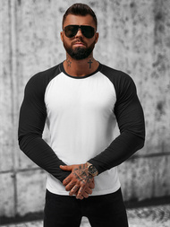 Футболка з довгим рукавом чоловіча Бiло-Чорний OZONEE O/B261