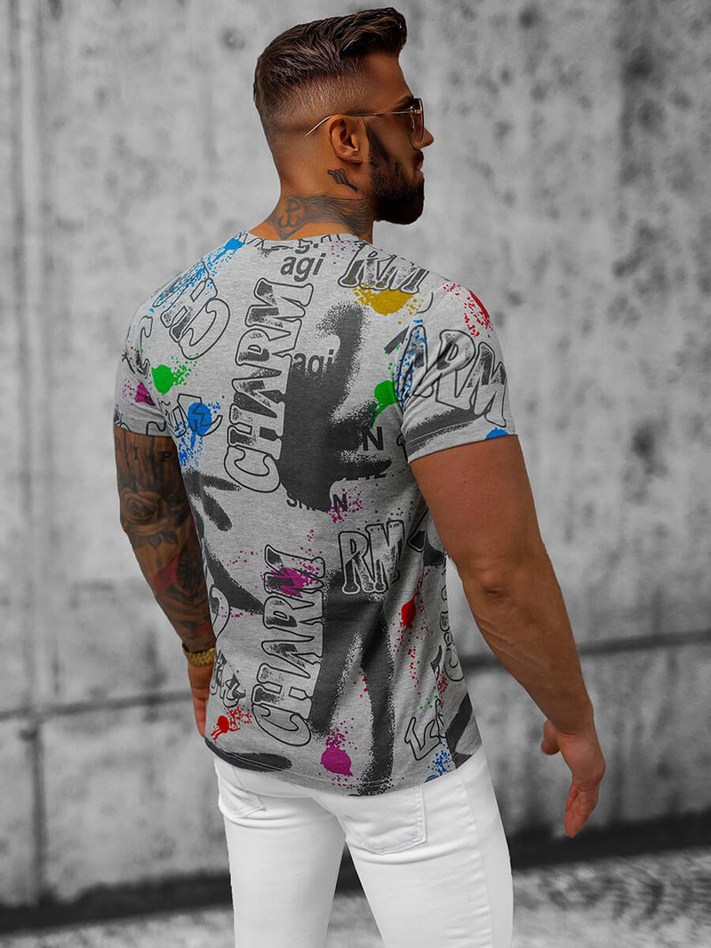 T-shirt męski szary OZONEE JS/8T967