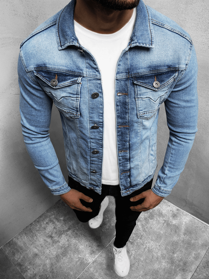 Kurtka męska jeans niebieska OZONEE O/3432