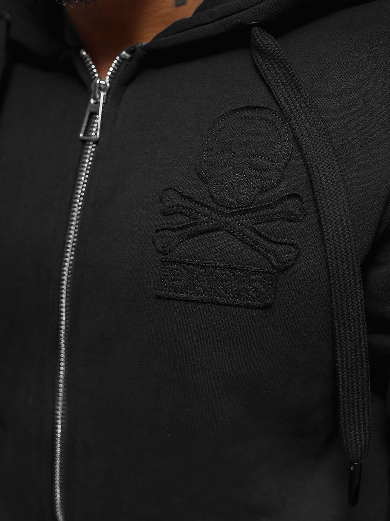 Bluza męska z kapturem rozpinana czarna OZONEE NB/MF2003