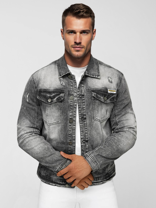 Чоловіча джинсова куртка Чорна OZONEE NB/MJ529NZ