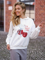 Bluza z kapturem biała OZONEE JS/8B856/1