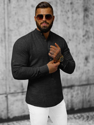 Класична сорочка чоловіча чорна OZONEE O/V41