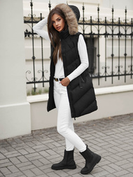 Стьобаний жіночий жилет чорний OZONEE JS/M787/392Z