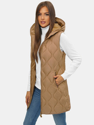 Стьобаний жіночий жилет Темно-Бежева OZONEE O/H928/89