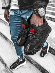 Sneakersy czarno-czarne OZONEE G/2020