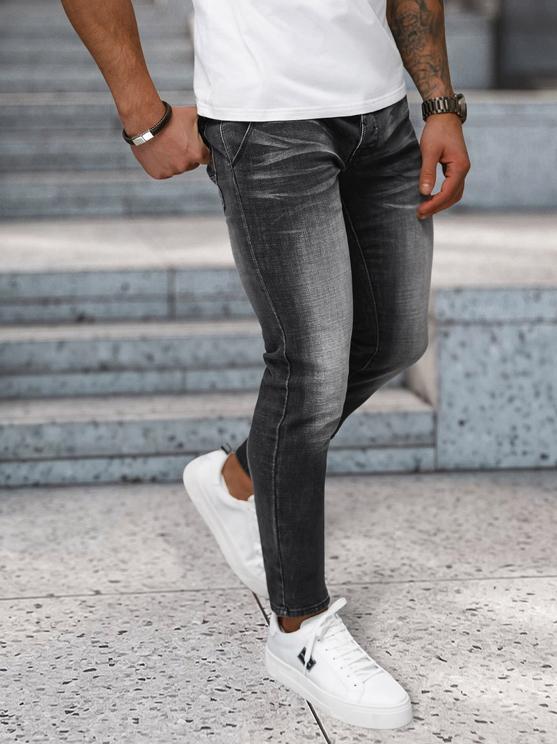 Spodnie jeansowe męskie czarne OZONEE NB/MP0091N