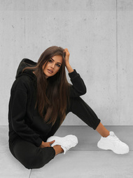 Komplet dresowy dwuczęściowy damski czarny OZONEE JS/8C69/3Z