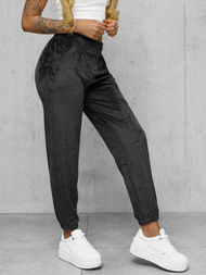 Spodnie dresowe damskie welurowe grafitowe OZONEE JS/92K528/5