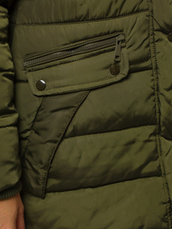 Kurtka zimowa damska parka z futerkiem khaki OZONEE O/M1556/29