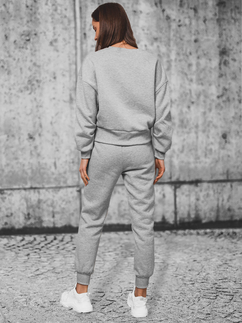 Komplet dresowy oversize dwuczęściowy damski szary OZONEE JS/8C71/2