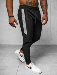Spodnie męskie joggery czarne OZONEE O/DC468