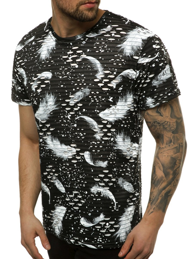 T-Shirt męski czarny OZONEE JS/KS2111