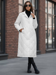 Płaszcz zimowy damski pikowany biały OZONEE JS/5M3177/281Z