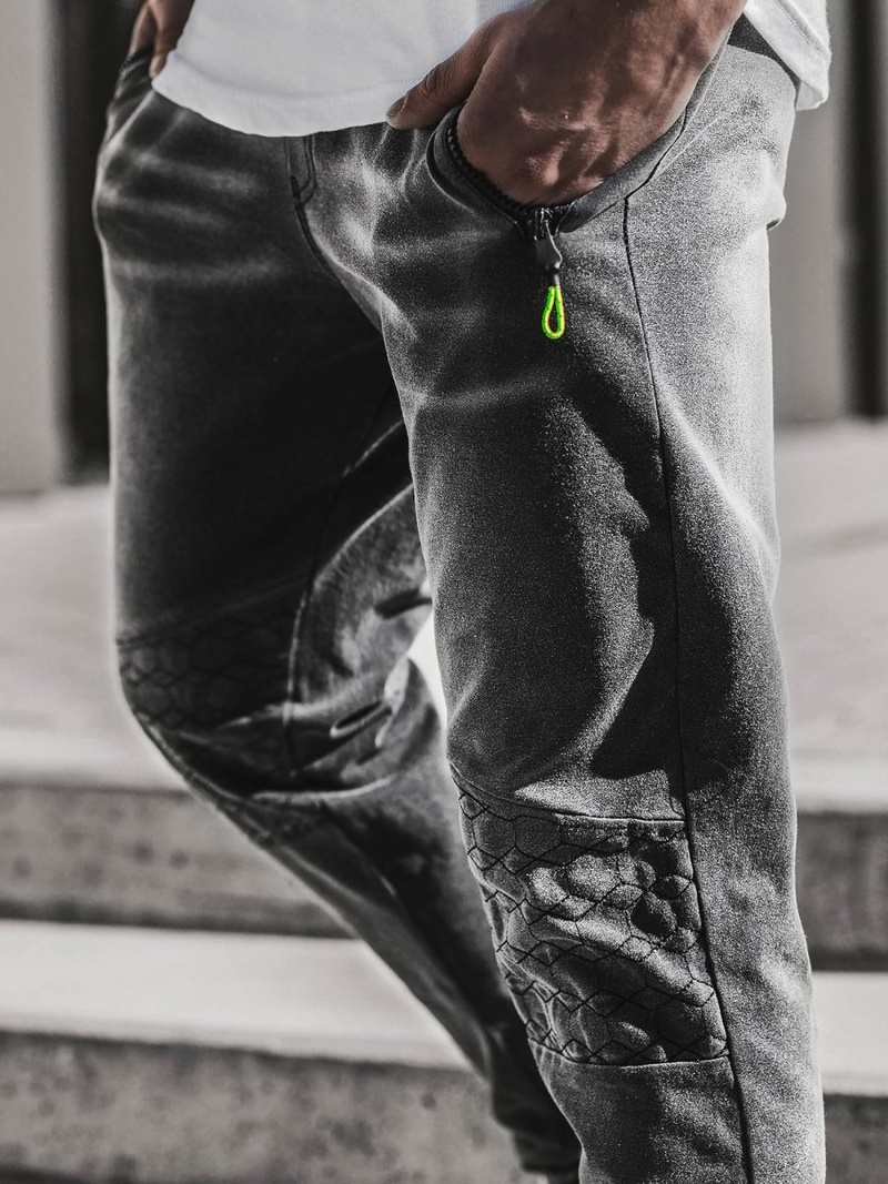 Spodnie męskie jogger czarne OZONEE JS/KK1106